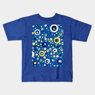 Blue and yellow abstract design Kids T-Shirt